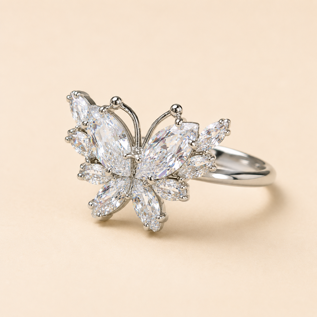 Crystal Butterfly Ring
