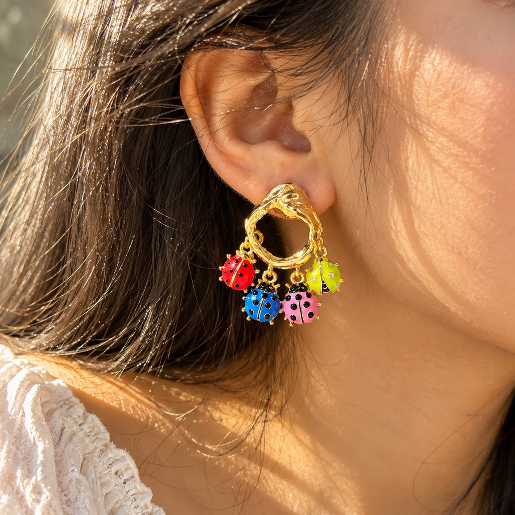 Playful Ladybug Earrings