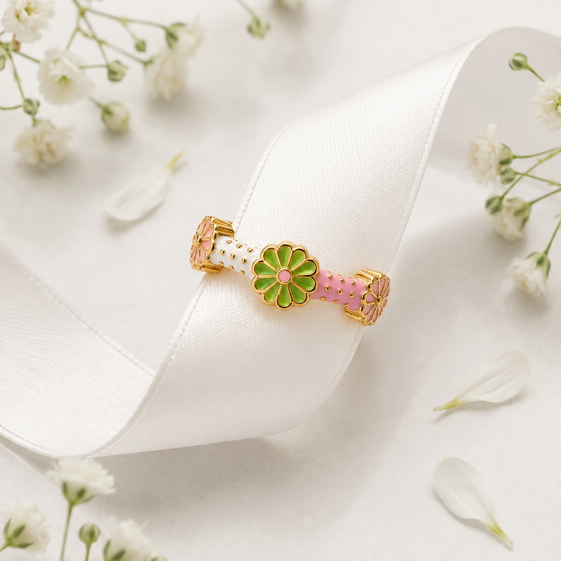 Floral Enamel Ring