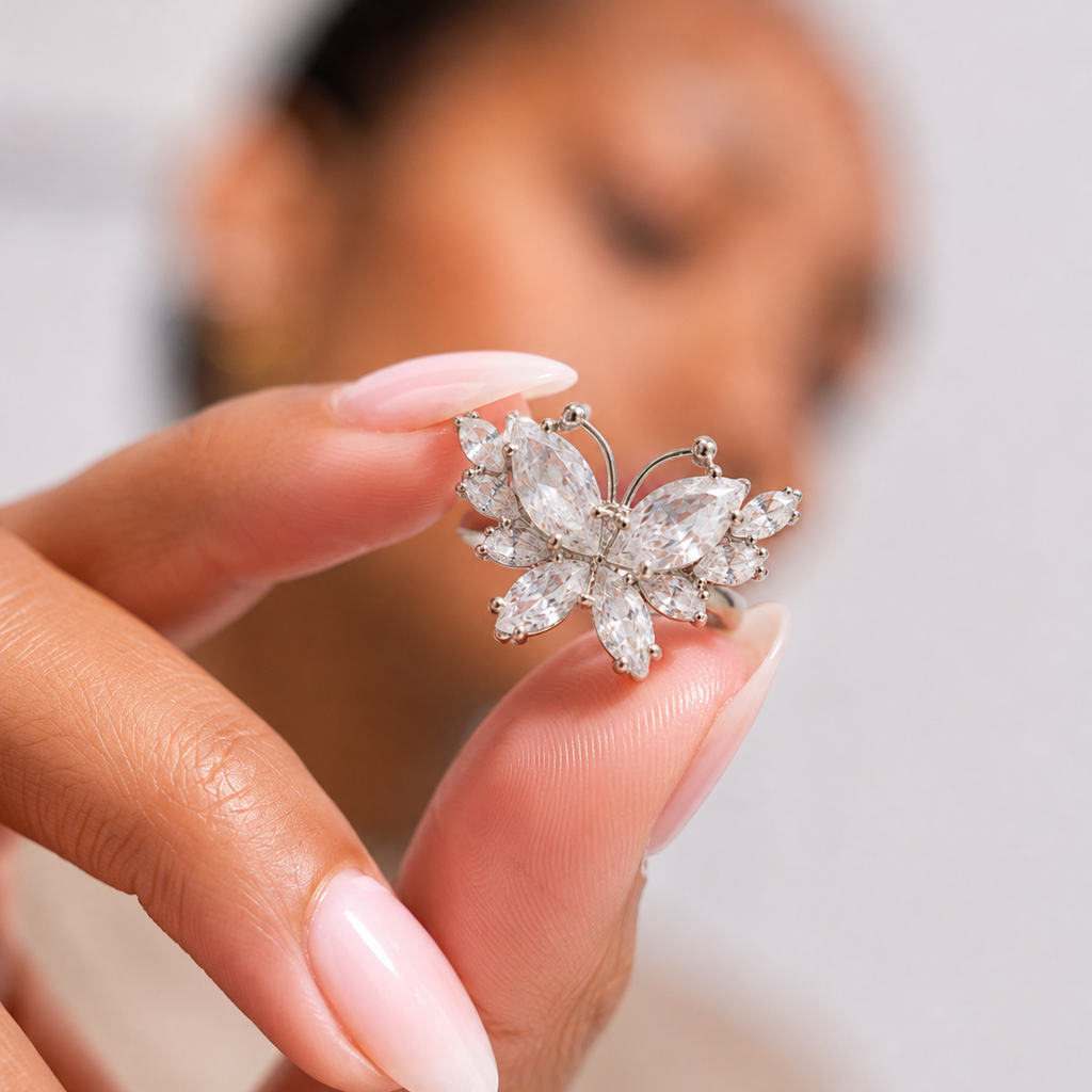 Crystal Butterfly Ring