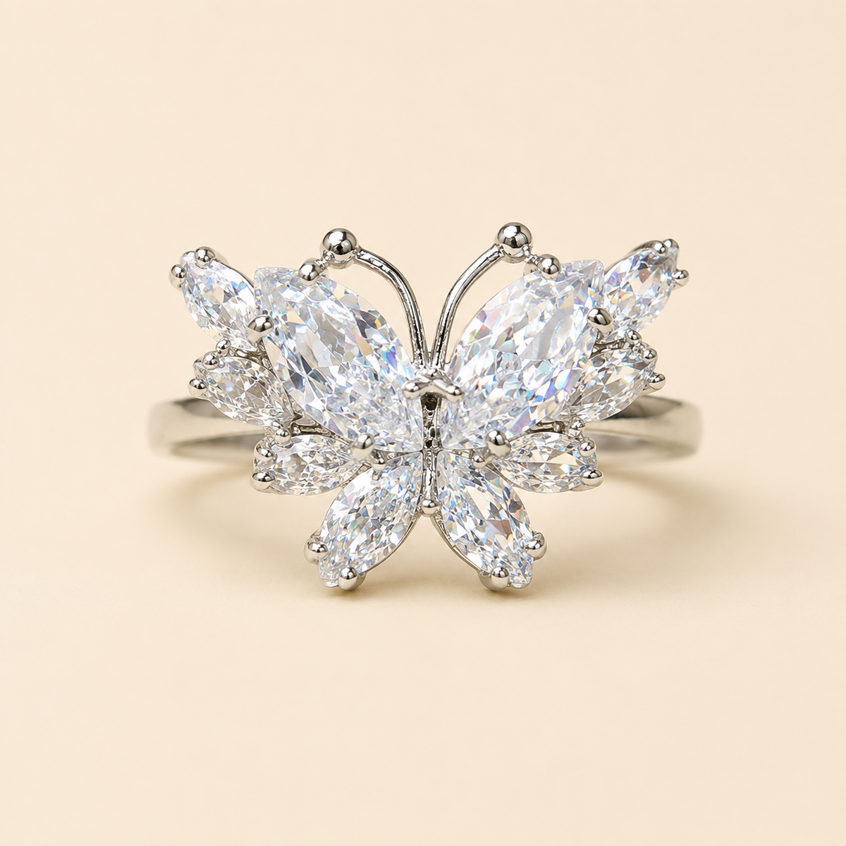 Crystal Butterfly Ring
