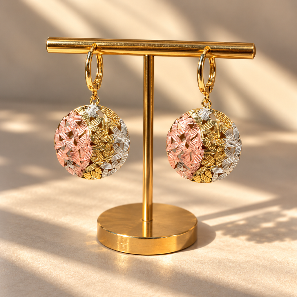 Tricolor Woven Earrings