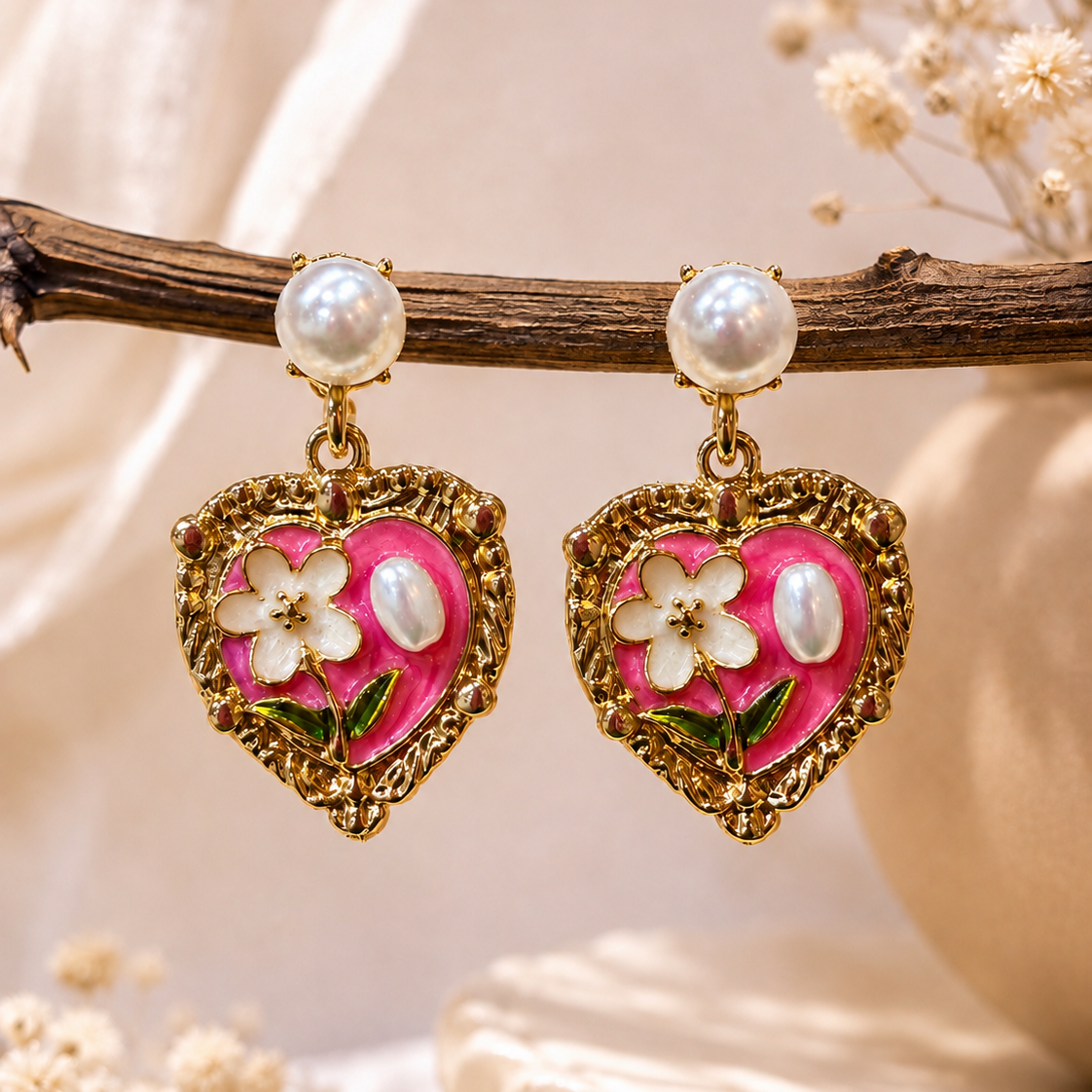 Heart Frame Earrings