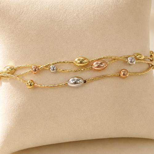 3 tone beaded bracelet