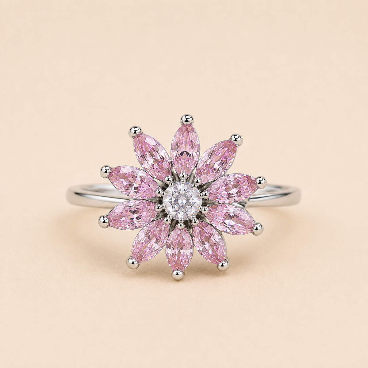 Pink Blossom Gemstone Ring