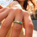 Yellow & Blue Enamel Ring