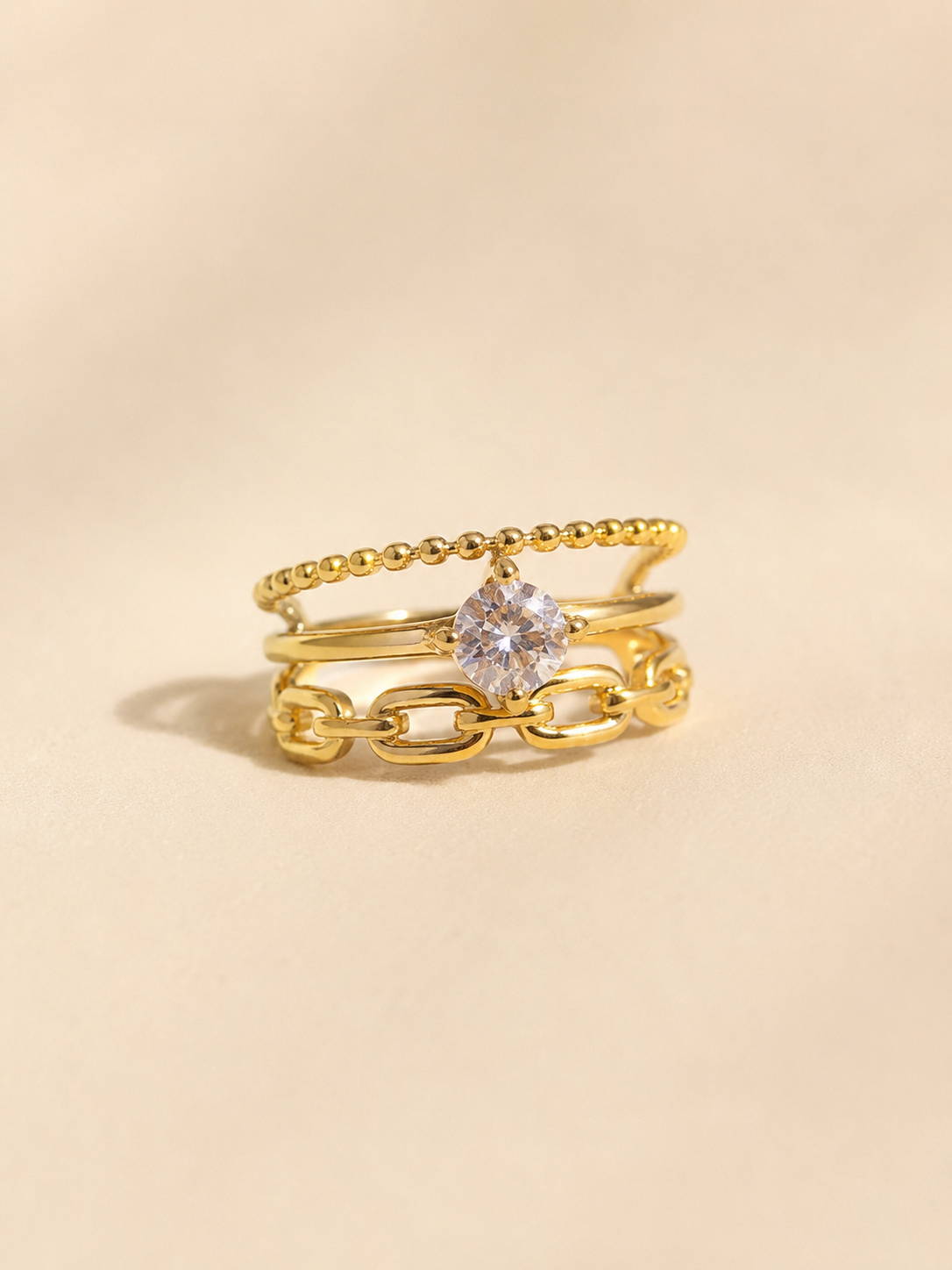 Golden Glow Ring Stack