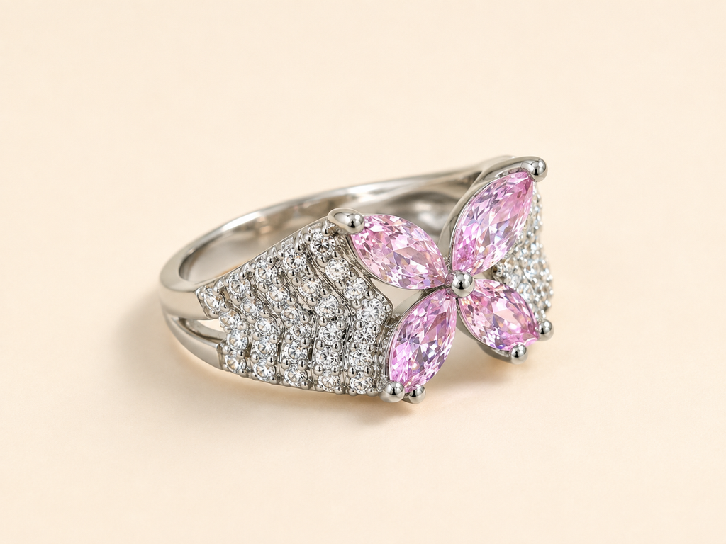 Pink Butterfly Ring