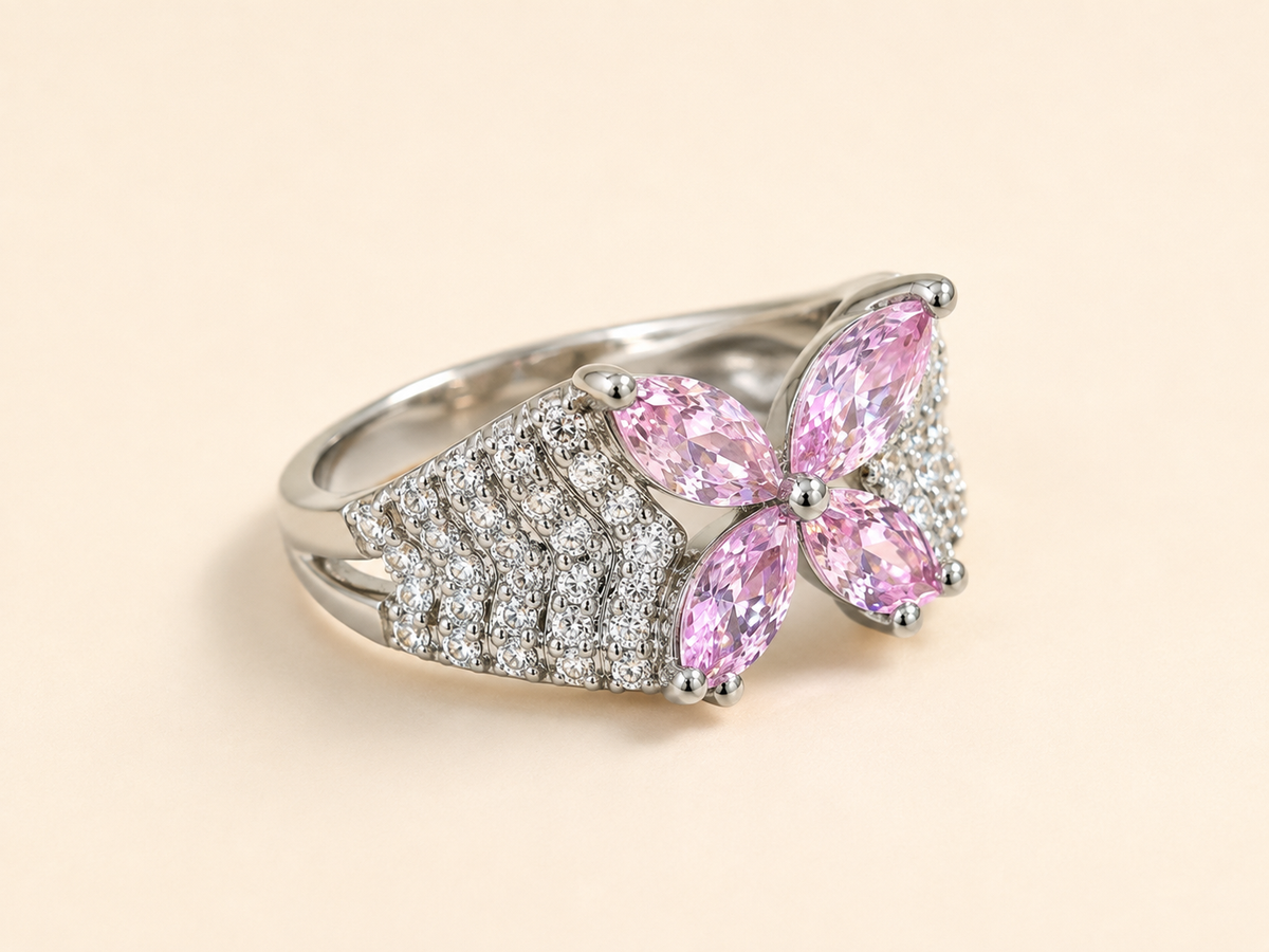Pink Butterfly Ring