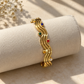Rainbow Wave Gemstone Cuff