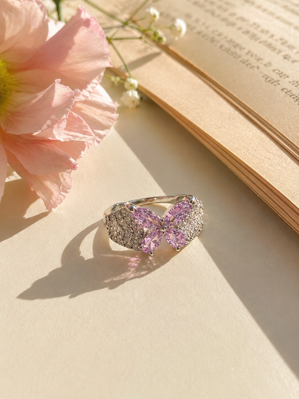 Pink Butterfly Ring