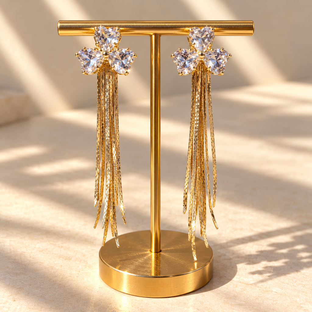 Crystal Bloom Cascade Earrings