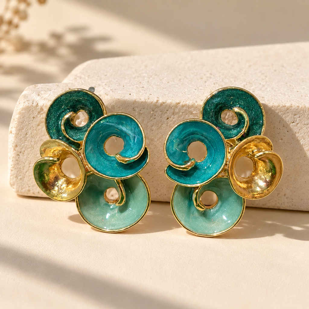 Spiral Enamel Earrings
