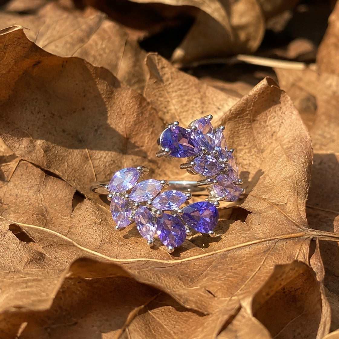 Lavender Vine Statement Ring