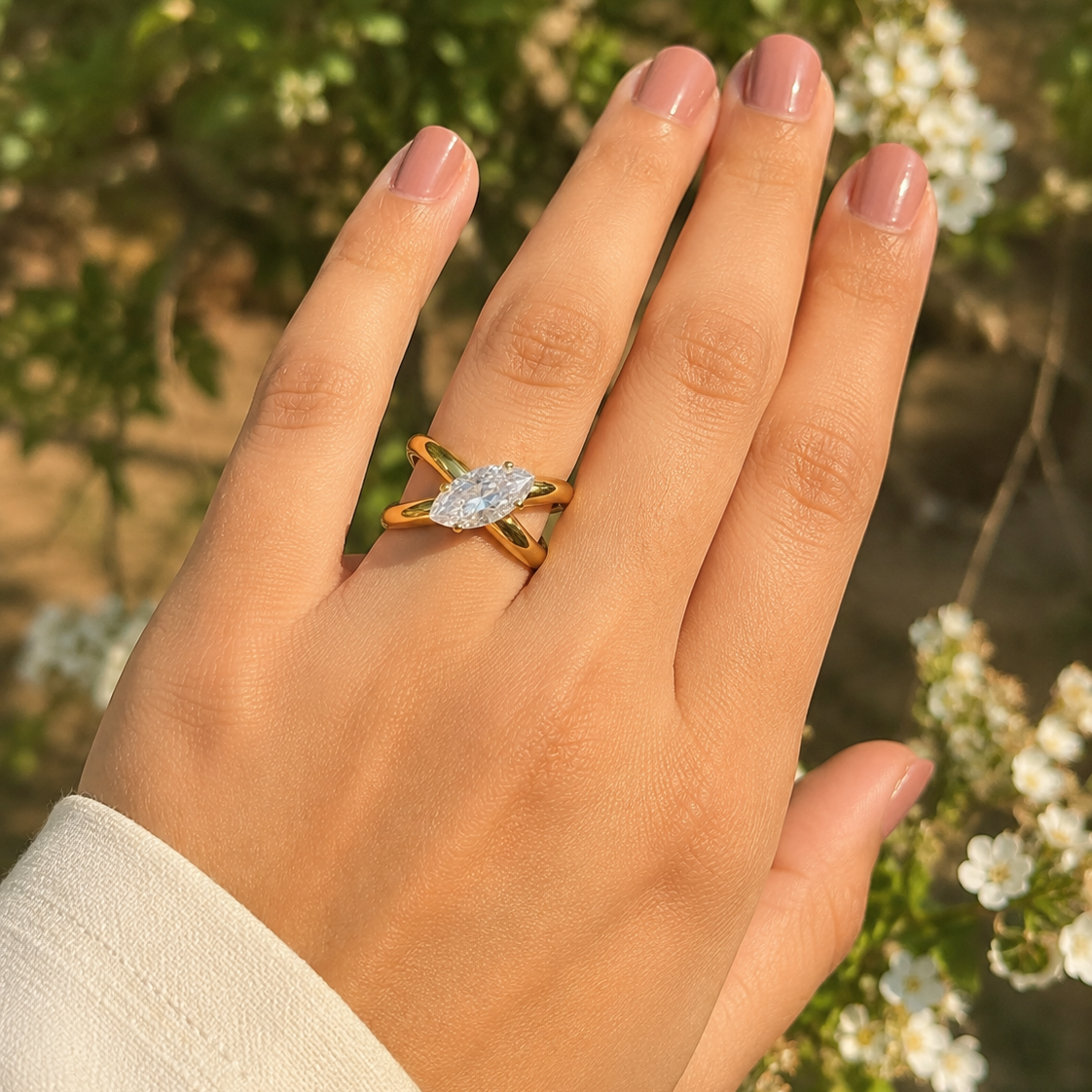 Celeste Marquise Adjustable Ring