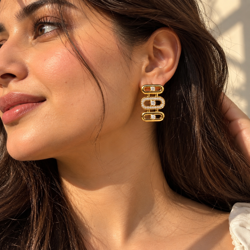 Crystal Link Hoops