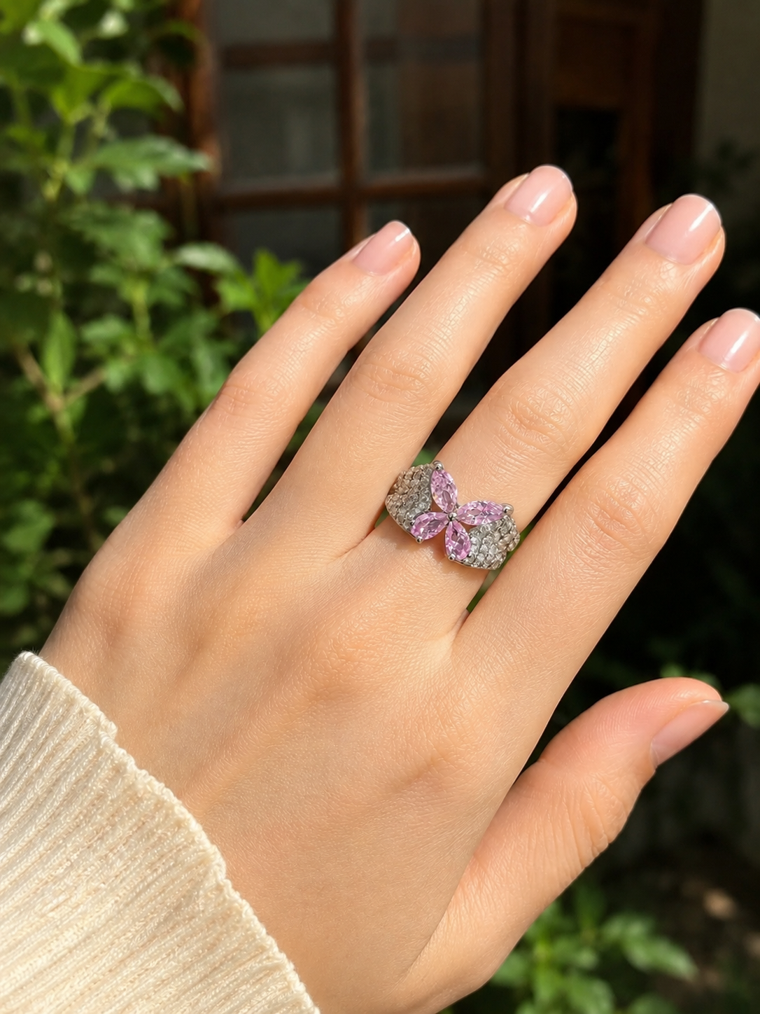 Pink Butterfly Ring