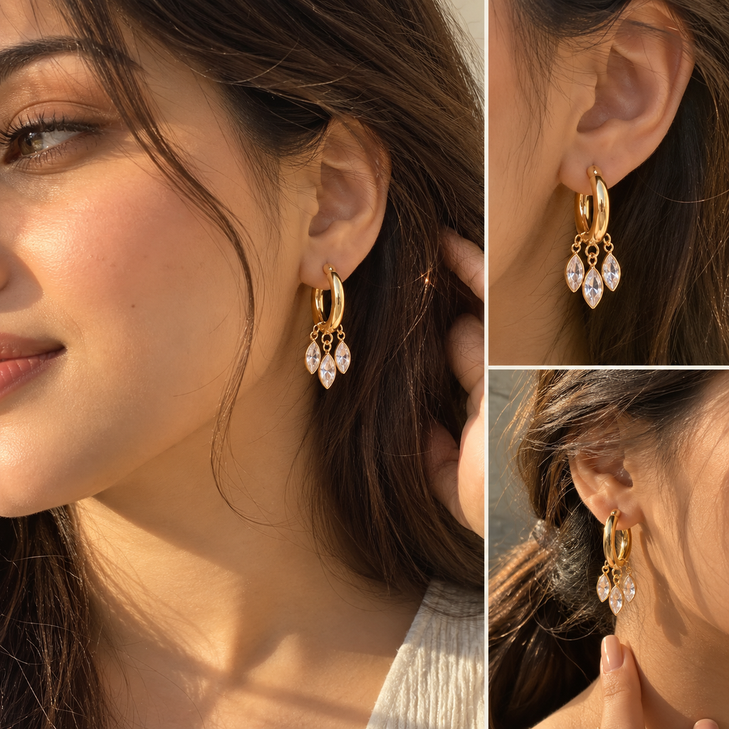 Crystal Trio Earrings