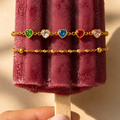 Coloured Heart Gem Bracelet