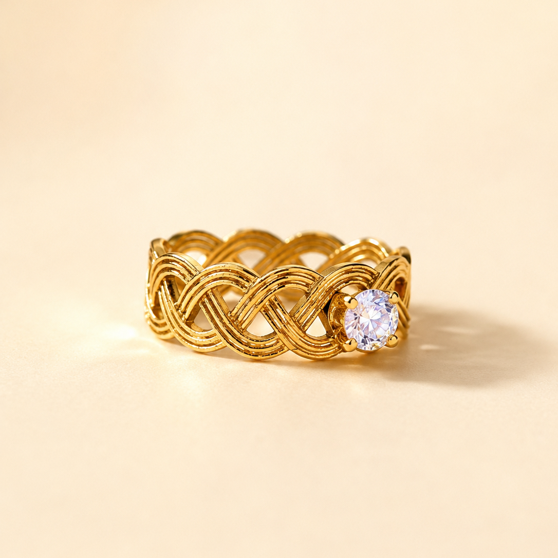 Interlace Solitaire Ring