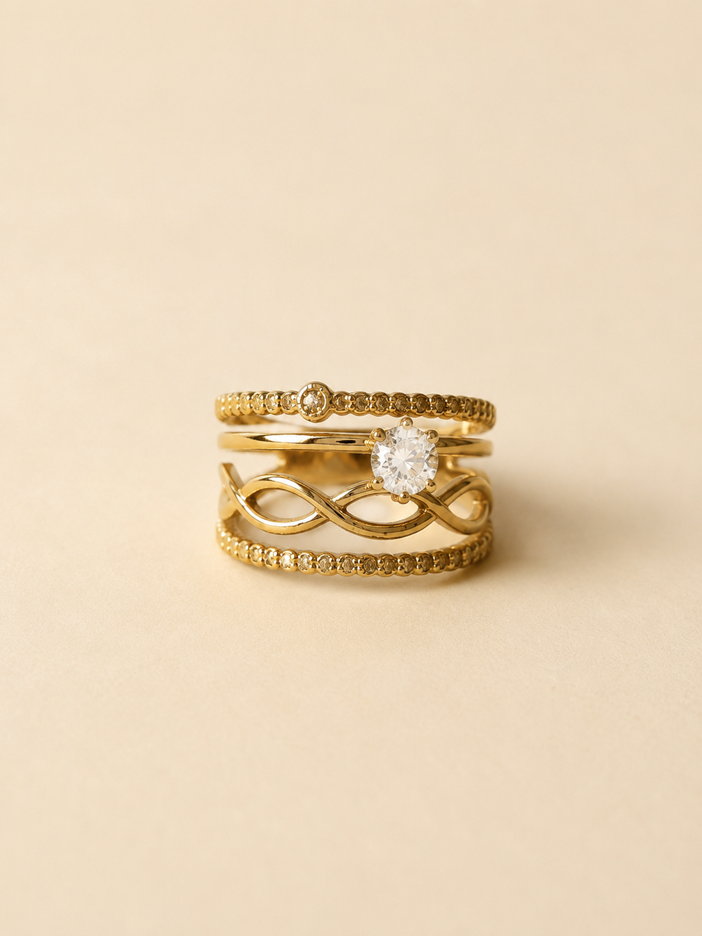 Golden Glow Ring Stack
