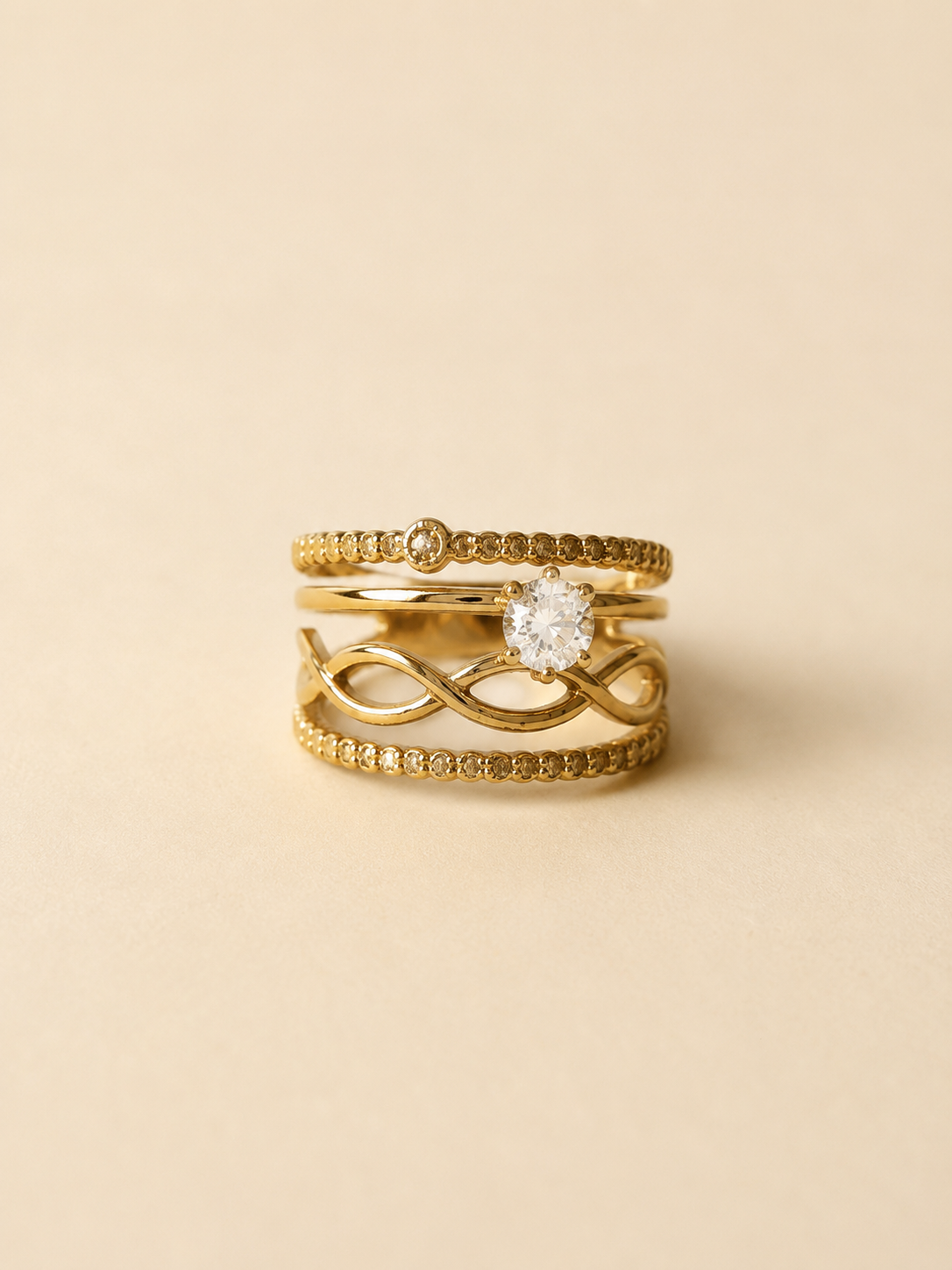 Golden Glow Ring Stack