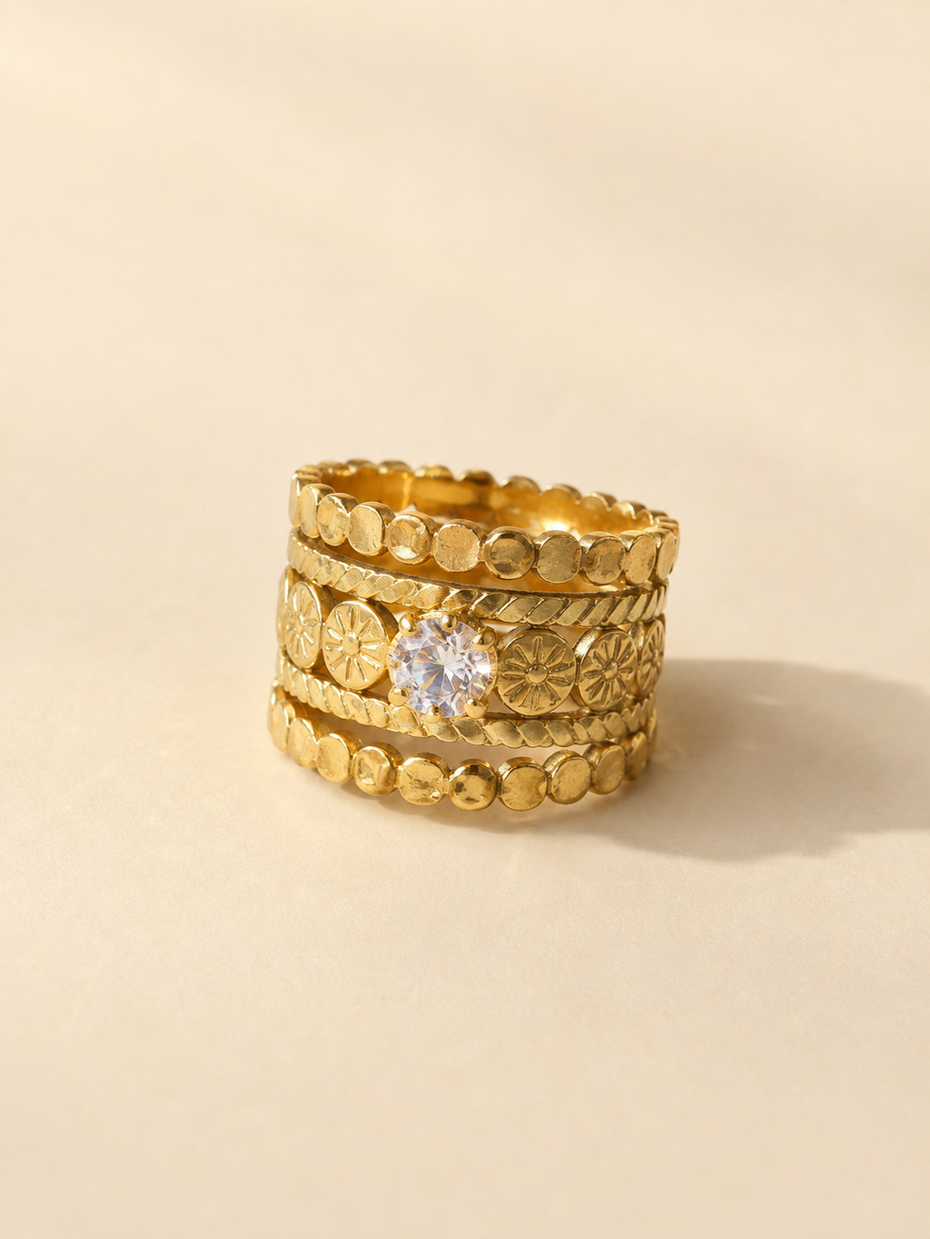 Golden Glow Ring Stack
