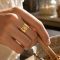 Golden Textured Gem Cuff
