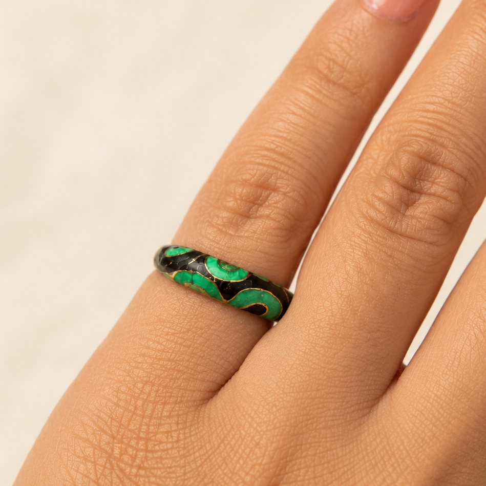 Black Enamel Ring