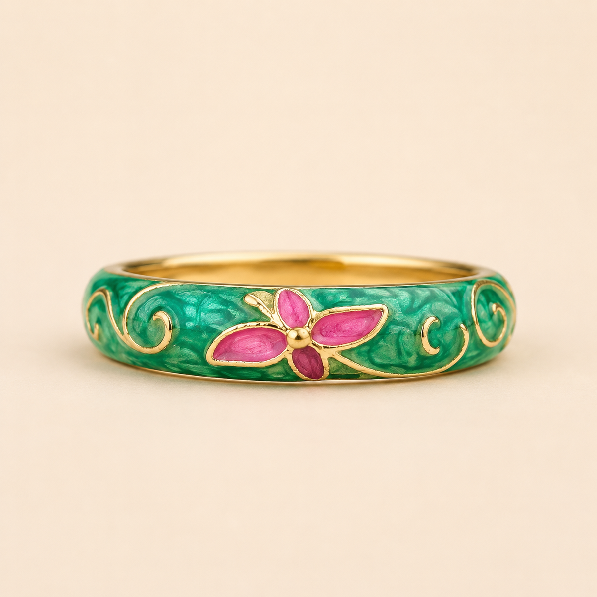 Green Enamel Ring