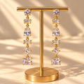 Crystal Geometric Drop Earrings