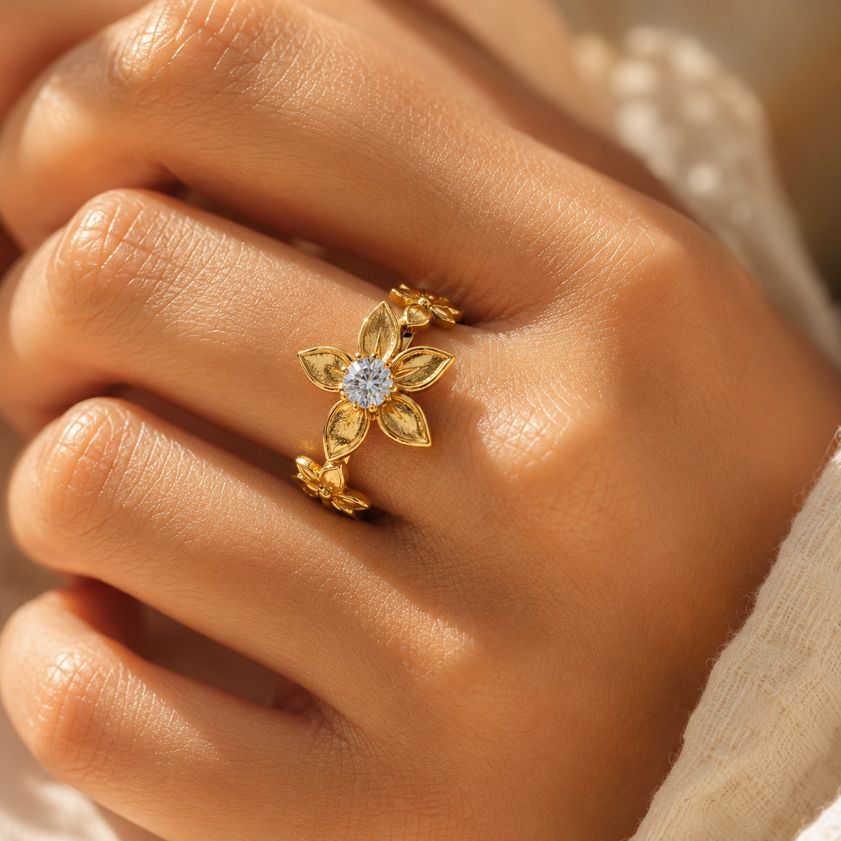 Floral with Stone Band