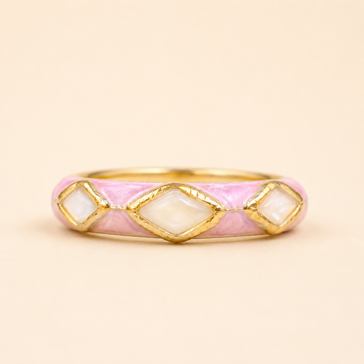 Marble Pink Enamel Ring