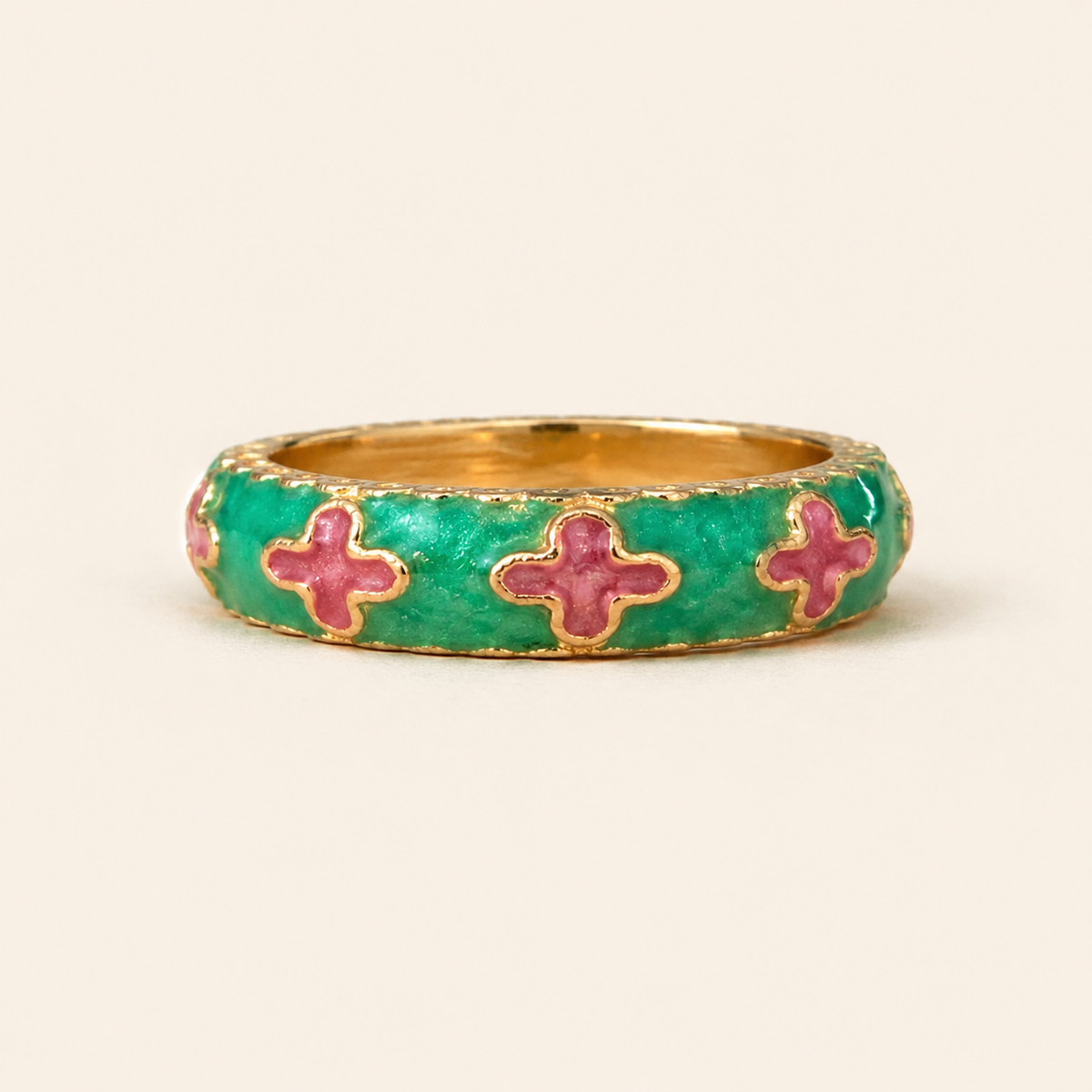 Green Enamel Ring