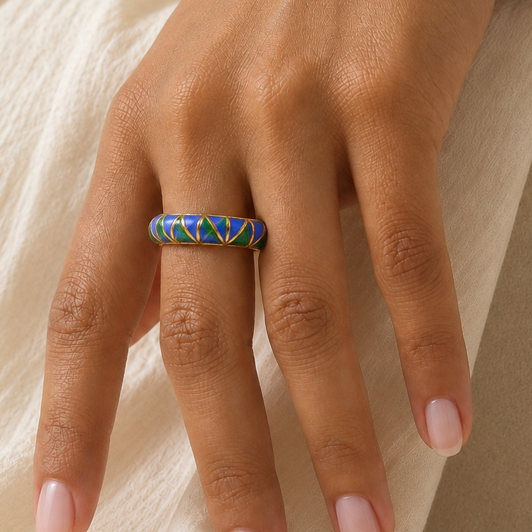 Green Enamel Ring