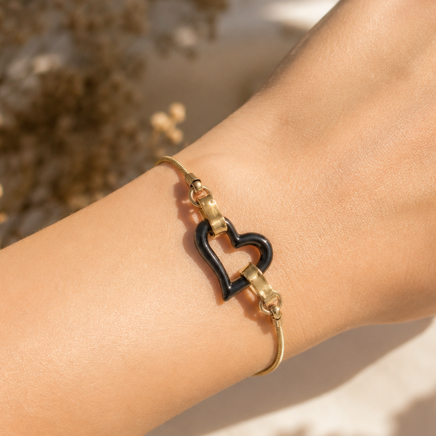 Black Heart Bracelet