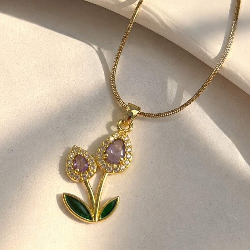 Lavender Petal Necklace