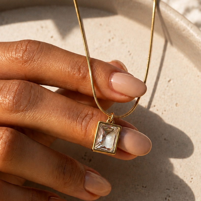 Square Gem Necklace