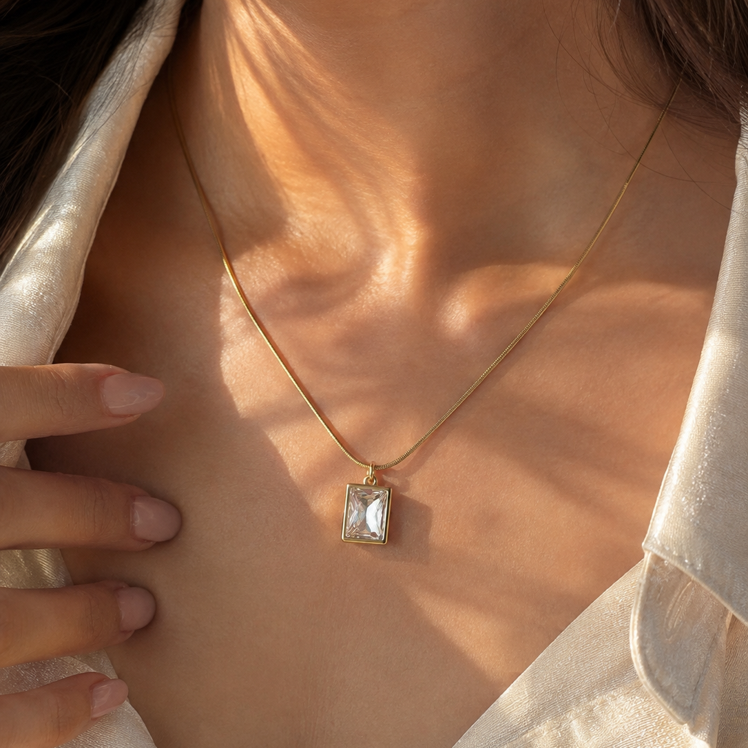 Square Gem Necklace