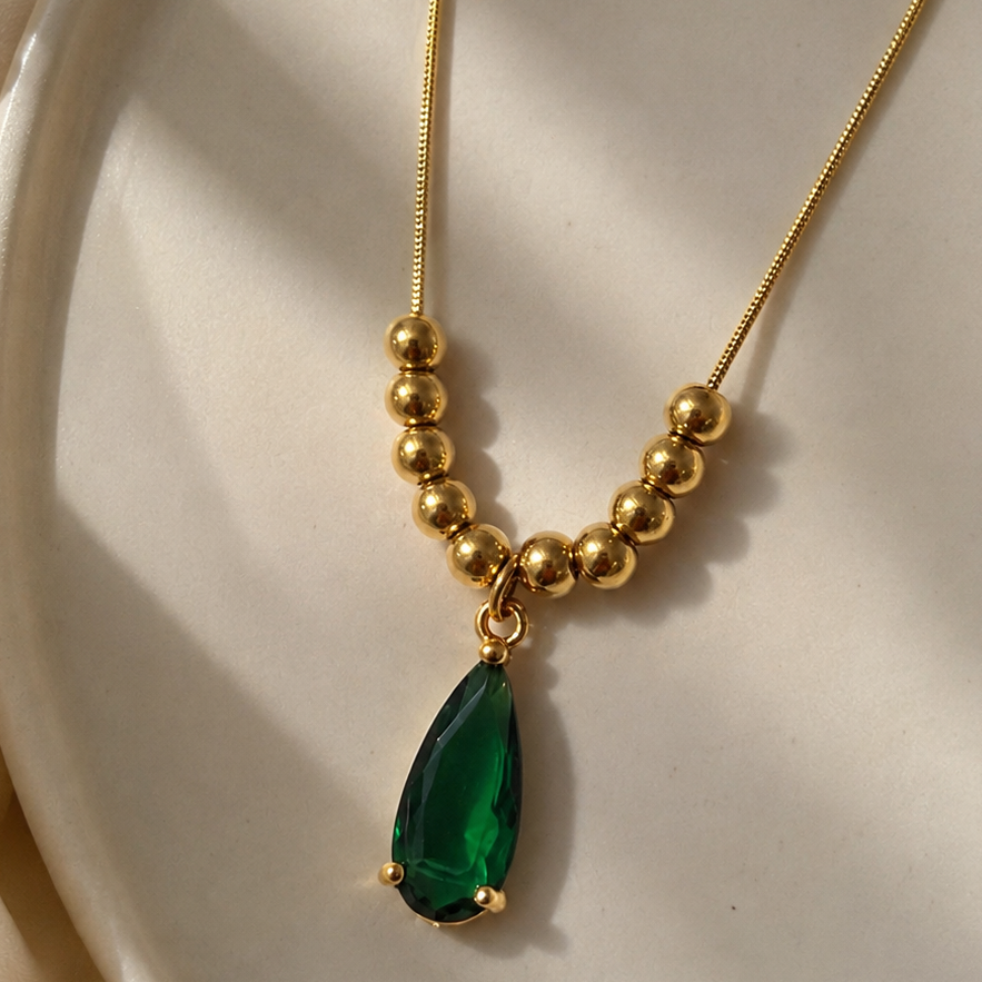 Emerald Teardrop Necklace