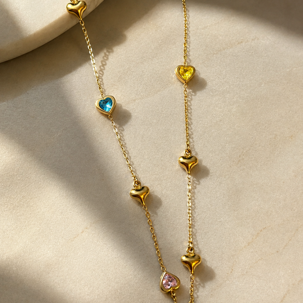 Heart Multi Gem necklace